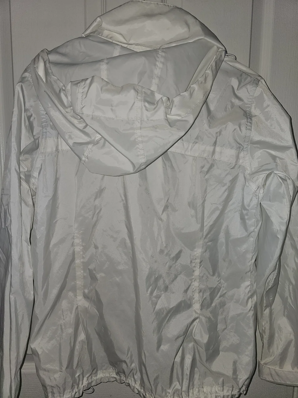 Columbia White Hooded Girls' Rain Jacket